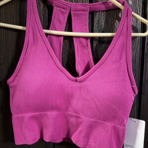 Women's Pink Ribbed Yogalicious Bralette NWT